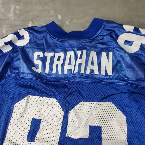 Reebok Michael Strahan New York Giants Jersey 92 Mens Medium Blue NFL Equipment - Picture 5 of 10
